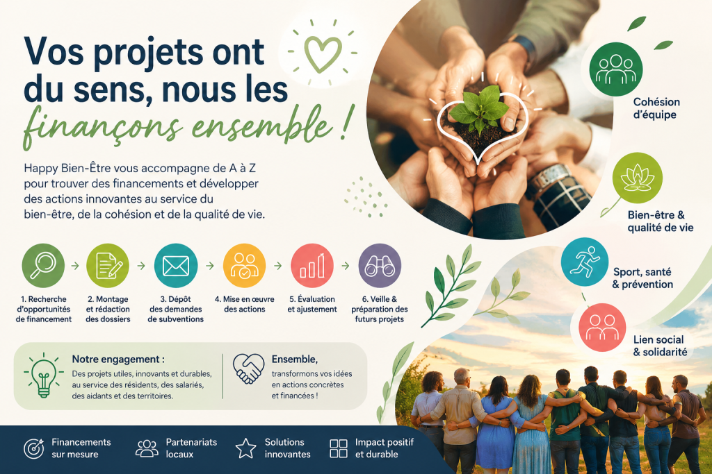 Financements et accompagnement de projets QVT, bien-être et cohésion